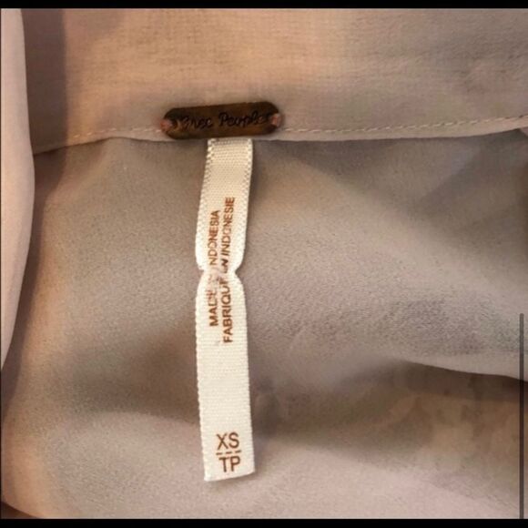 FREE PEOPLE MARQUEE BOW TIE LACE BLOUSE BABY PINK - Picture 4 of 5